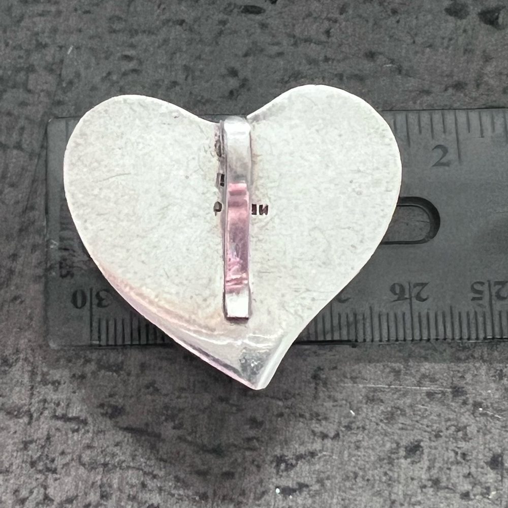 Sterling Silver Vintage Taxco sterling silver heart pendant - Picture 2 of 5